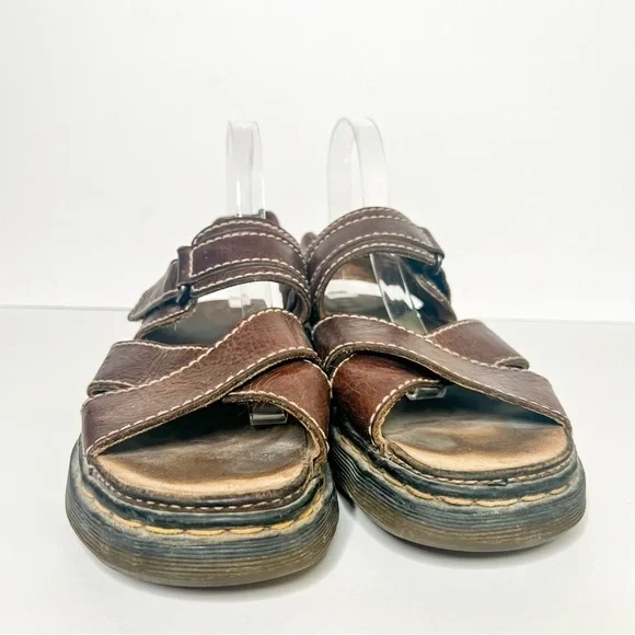VTG Y2K Dr. Martens Chunky Fisherman Sandals Brown Leather Size 10 MadeinEngland
